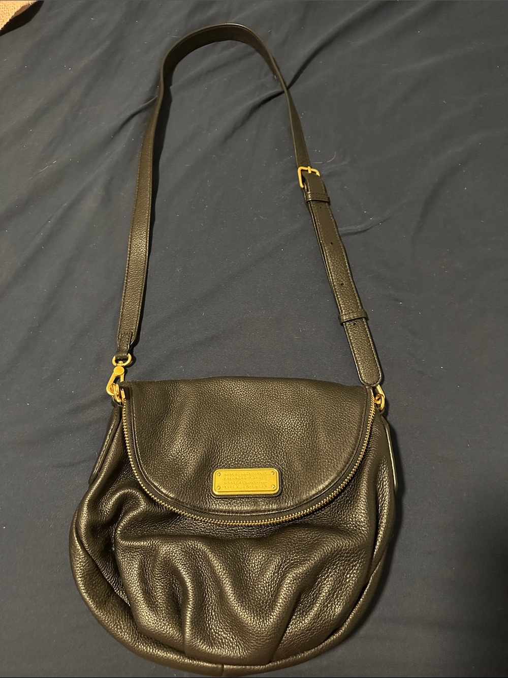 Marc by Marc Jacob’s Black Leather Crossbody Bag with Gold Hardware